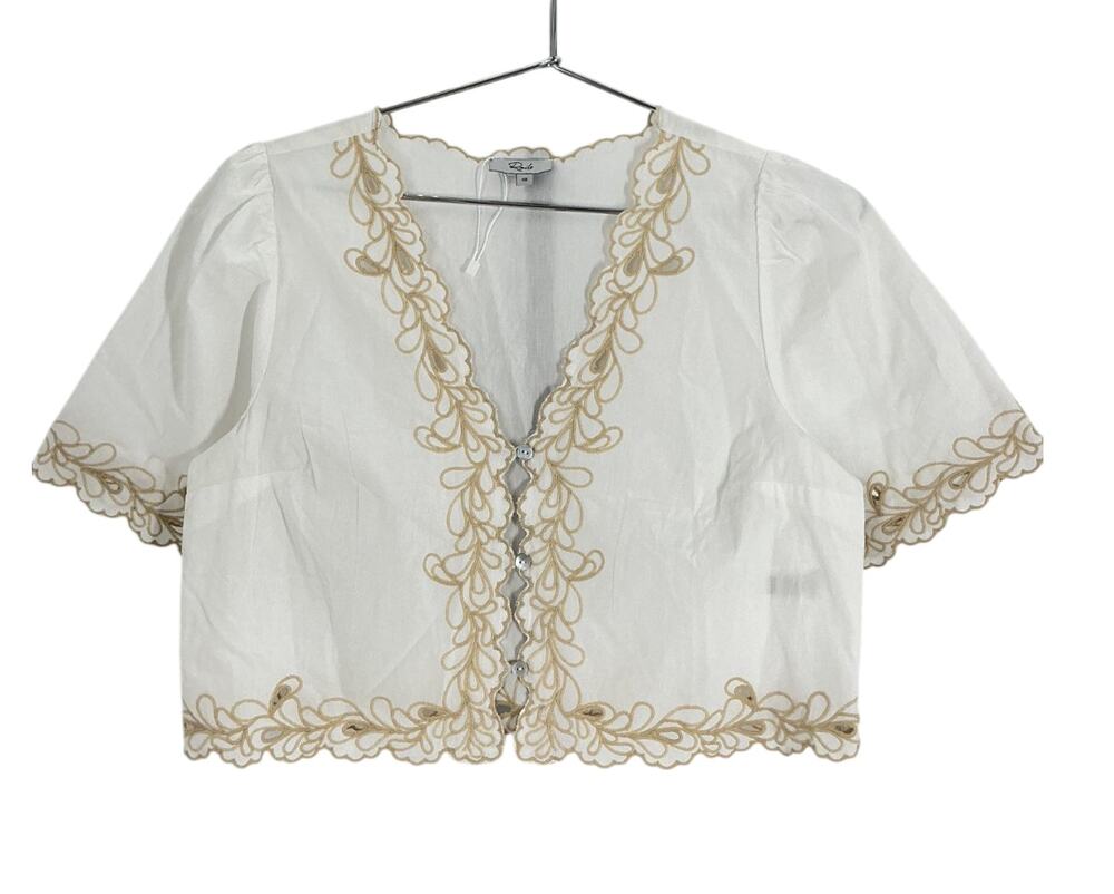 Rails Embroidered White Cataluna Top Size XS